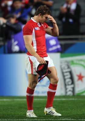 15.10.11 - Wales v France - Rugby World Cup Semi-Final 2011 - Leigh Halfpenny of Wales looks dejected at the end of the game. 