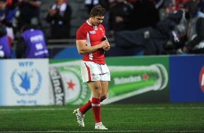 15.10.11 - Wales v France - Rugby World Cup Semi-Final 2011 - Leigh Halfpenny of Wales looks dejected at the end of the game. 