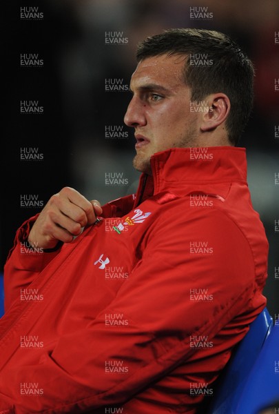 15.10.11 - Wales v France - Rugby World Cup Semi-Final 2011 - Sam Warburton of Wales looks on from the bench after being sent off. 