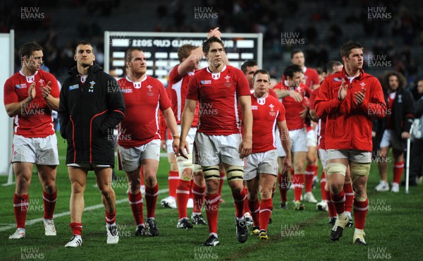 15.10.11 - Wales v France - Rugby World Cup Semi-Final 2011 - Wales players look dejected at the end of the game. 