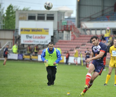 160612 - Wales v France  - Race Course Ground,  Wrexham - Thomas Bosc of France kicks the conversion