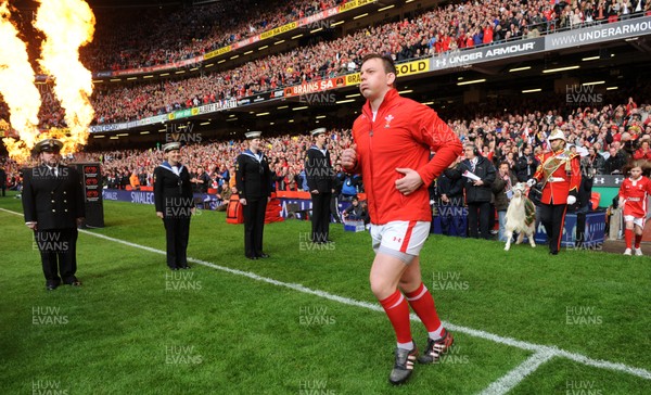 170312 - Wales v France - RBS Six Nations 2012 -Matthew Rees of Wales runs out for his 50th cap