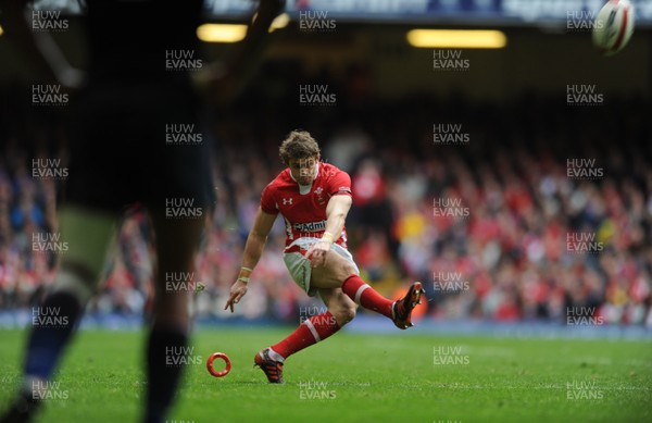 170312 - Wales v France - RBS Six Nations 2012 -Leigh Halfpenny of Wales kicks at goal