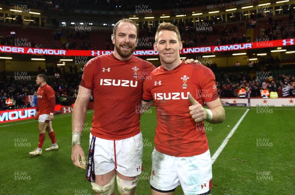 170318 - Wales v France - NatWest 6 Nations 2018 - Alun Wyn Jones and Liam Williams of Wales at the end of the game