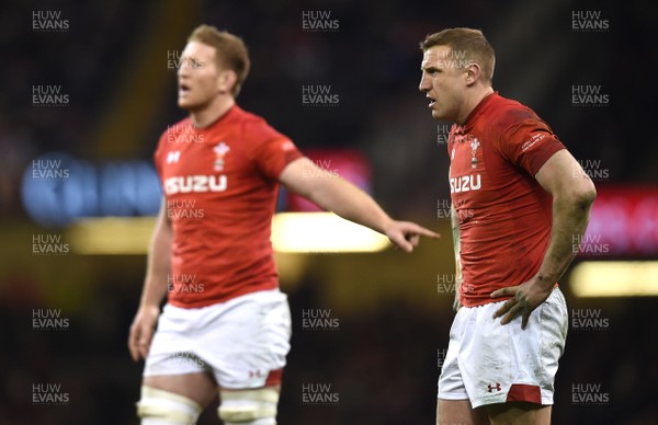 170318 - Wales v France - NatWest 6 Nations 2018 - Bradley Davies and Hadleigh Parkes of Wales