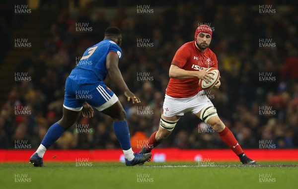 170318 - Wales v France, NatWest 6 Nations 2018 - Cory Hill of Wales takes on Cedate Gomes Sa of France