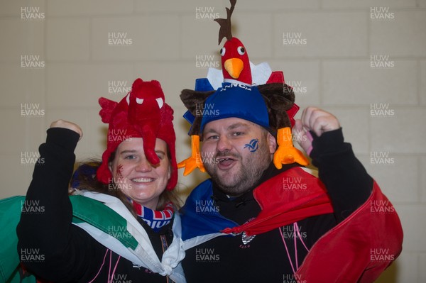 170318 - Wales v France - NatWest 6 Nations Championship - Wales and France fans