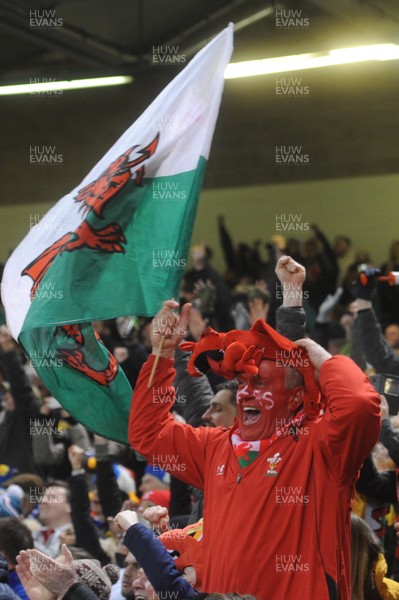 170318 - Wales v France - NatWest 6 Nations Championship - Wales fans celebrate