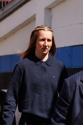 180426 - Wales v France - Guinness Women's Six Nations - Pauline Bourdon Sansus of France arrives at the stadium prior to the match