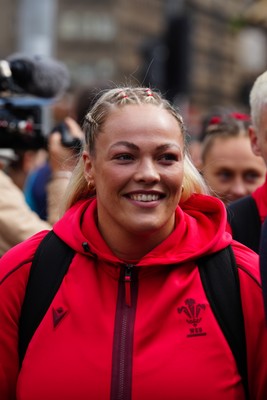 180426 - Wales v France - Guinness Women's Six Nations - Kelsey Jones of Wales arrives at the stadium prior to the match
