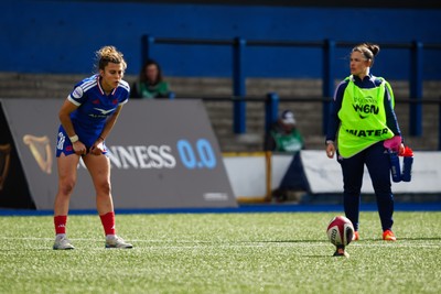180426 - Wales v France - Guinness Women's Six Nations - Carla Arbez of France kicks a conversion