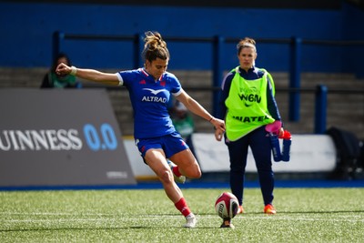 180426 - Wales v France - Guinness Women's Six Nations - Carla Arbez of France kicks a conversion