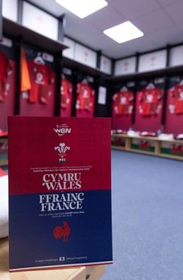180426 - Wales v France, Guinness Women’s 6 Nations - Wales match jerseys hang in the changing room ahead of the match
