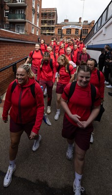 180426 - Wales v France, Guinness Women’s 6 Nations - The team make their way to the stadium