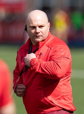 180426 - Wales v France, Guinness Women’s 6 Nations - Sean Lynn, Wales Women head coach during warm up ahead of the match