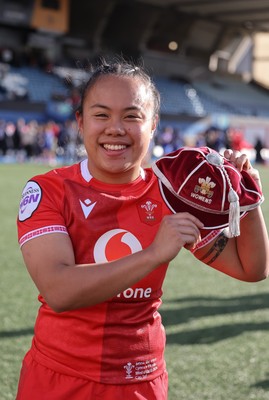 180426 - Wales v France, Guinness Women’s 6 Nations - Jenna De Vera of Wales with her first match cap