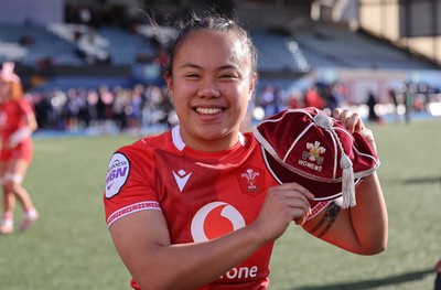 180426 - Wales v France, Guinness Women’s 6 Nations - Jenna De Vera of Wales with her first match cap