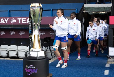 180426 - Wales v France, Guinness Women’s 6 Nations - France walk out at the start of the match