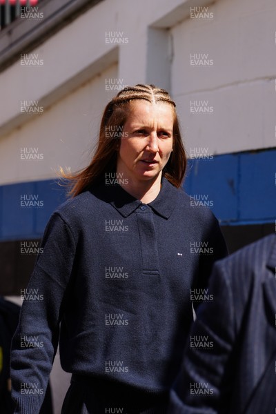 180426 - Wales v France - Guinness Women's Six Nations - Pauline Bourdon Sansus of France arrives at the stadium prior to the match