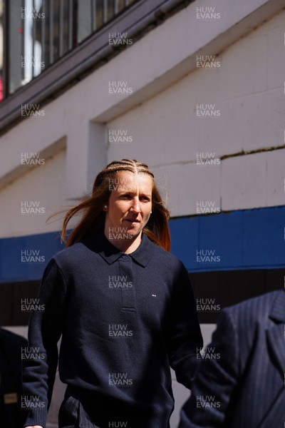 180426 - Wales v France - Guinness Women's Six Nations - Pauline Bourdon Sansus of France arrives at the stadium prior to the match