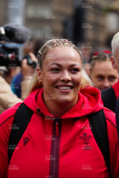 180426 - Wales v France - Guinness Women's Six Nations - Kelsey Jones of Wales arrives at the stadium prior to the match