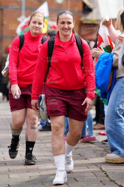 180426 - Wales v France - Guinness Women's Six Nations - Kayleigh Powell of Wales arrives at the stadium prior to the match