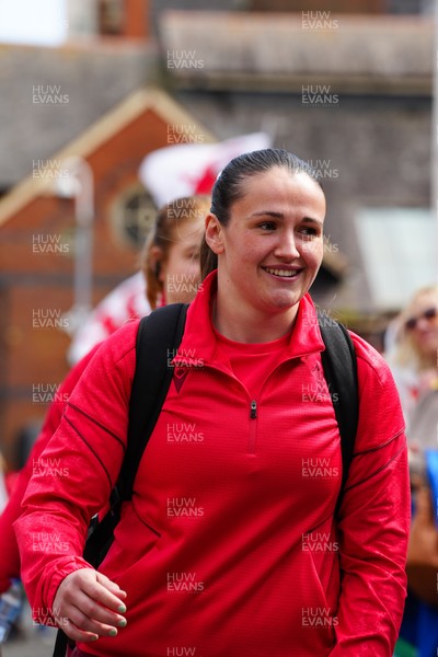 180426 - Wales v France - Guinness Women's Six Nations - Kayleigh Powell of Wales arrives at the stadium prior to the match