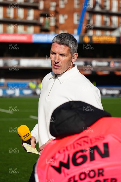 180426 - Wales v France - Guinness Women's Six Nations - James Hook, Former Wales international, looks on following the match