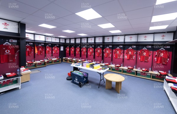 180426 - Wales v France, Guinness Women’s 6 Nations - Wales match jerseys hang in the changing room ahead of the match