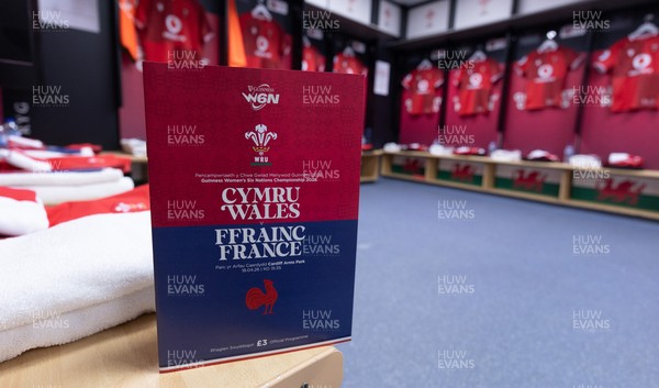180426 - Wales v France, Guinness Women’s 6 Nations - Wales match jerseys hang in the changing room ahead of the match
