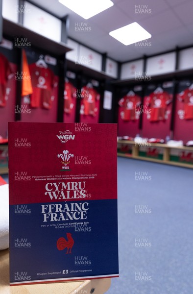 180426 - Wales v France, Guinness Women’s 6 Nations - Wales match jerseys hang in the changing room ahead of the match