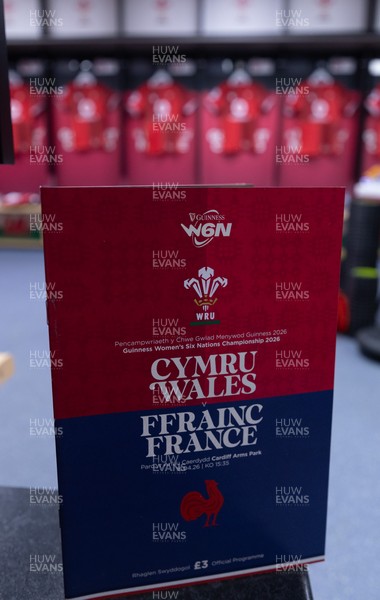 180426 - Wales v France, Guinness Women’s 6 Nations - Wales match jerseys hang in the changing room ahead of the match