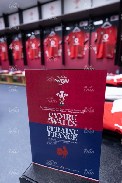 180426 - Wales v France, Guinness Women’s 6 Nations - Wales match jerseys hang in the changing room ahead of the match