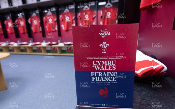 180426 - Wales v France, Guinness Women’s 6 Nations - Wales match jerseys hang in the changing room ahead of the match