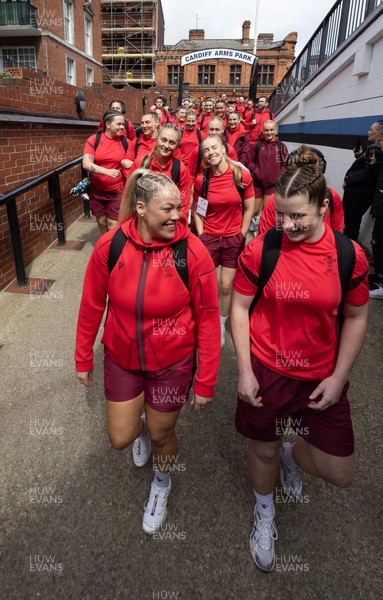 180426 - Wales v France, Guinness Women’s 6 Nations - The team make their way to the stadium
