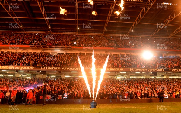 210214 - Wales v France - RBS 6 Nations -Flames in the Millennium Stadium