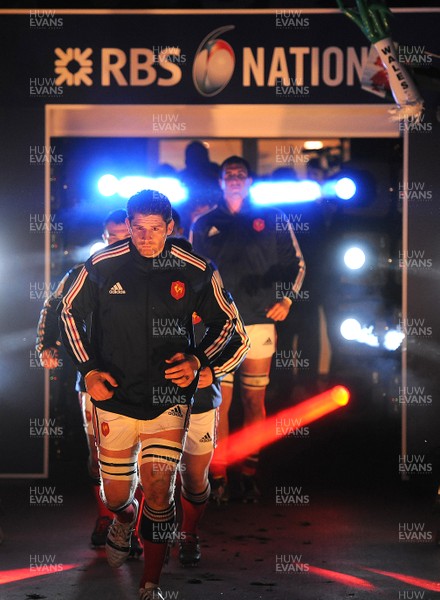 210214 - Wales v France - RBS 6 Nations Pascal Pape of France leads out his side