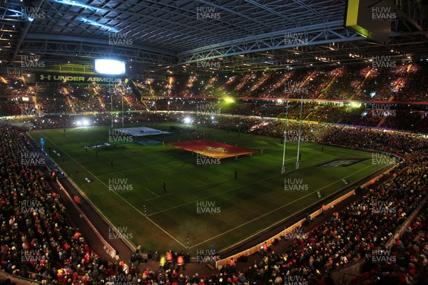 210214 - Wales v France - RBS Six Nations - Pyrotechnics at the start of the game