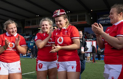 210424 - Wales v France, Guinness Women’s 6 Nations - Mollie Wilkinson of Wales with her first cap at the end of the match