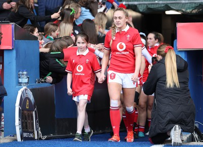 210424 - Wales v France, Guinness Women’s 6 Nations - The French team line up for the anthems at the start of the match