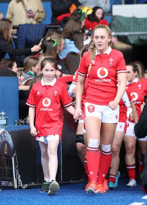 210424 - Wales v France, Guinness Women’s 6 Nations - The French team line up for the anthems at the start of the match