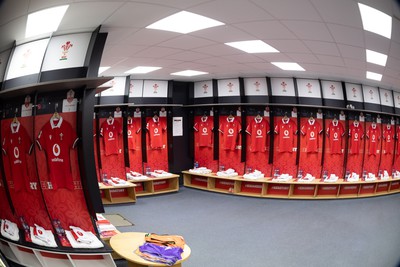 210424 - Wales v France, Guinness Women’s 6 Nations - A general view of the changing room ahead of the match