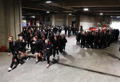 210424 - Wales v France, Guinness Women’s 6 Nations - The Wales team make their way from the hotel to the stadium