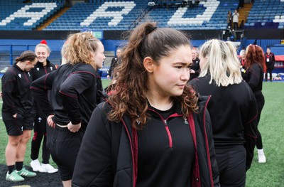 210424 - Wales v France, Guinness Women’s 6 Nations - Gwennan Hopkins of Wales during warm up