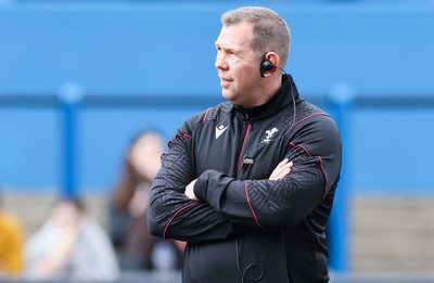 210424 - Wales v France, Guinness Women’s 6 Nations - Ioan Cunningham, Wales Women head coach, during warm up