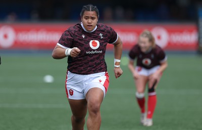 210424 - Wales v France, Guinness Women’s 6 Nations - Sisilia Tuipulotu of Wales during warm up