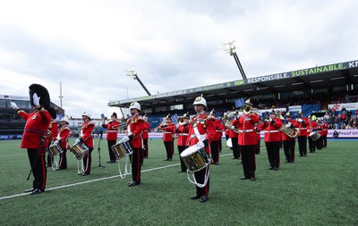 210424 - Wales v France, Guinness Women’s 6 Nations - The choir and band entertain the crowd ahead of the match