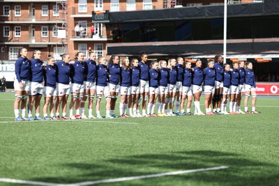 210424 - Wales v France, Guinness Women’s 6 Nations - The French team line up for the anthems