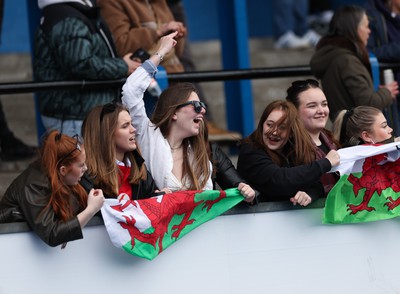 210424 - Wales v France, Guinness Women’s 6 Nations - Wales fans during the match