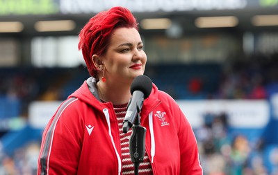 210424 - Wales v France, Guinness Women’s 6 Nations - Bronwen Lewis performs during half time